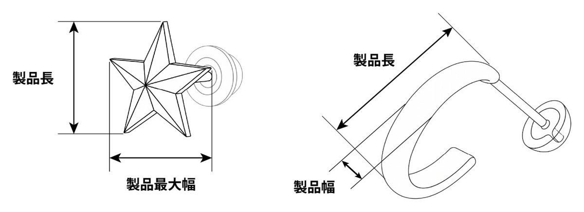 イヤリングのサイズ表記の見方