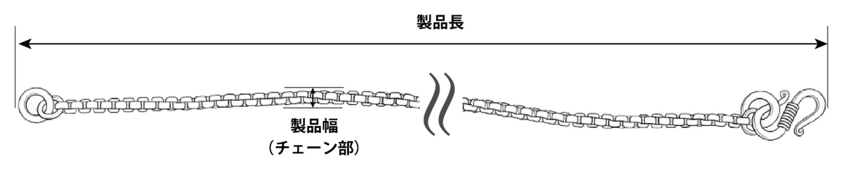 ネックレスのサイズ表記の見方